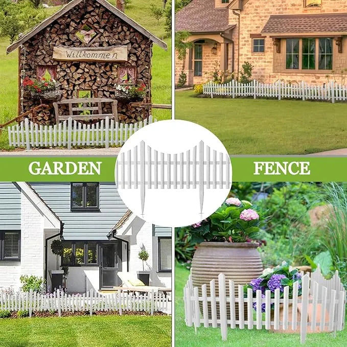 Decorative Garden Border Fence – PVC Picket Edging for Home & Outdoor Use