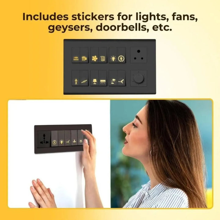 Gold Switch Board Stickers – Premium 3D Vinyl Decals