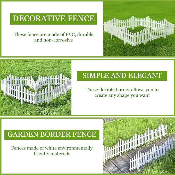 Decorative Garden Border Fence – PVC Picket Edging for Home & Outdoor Use