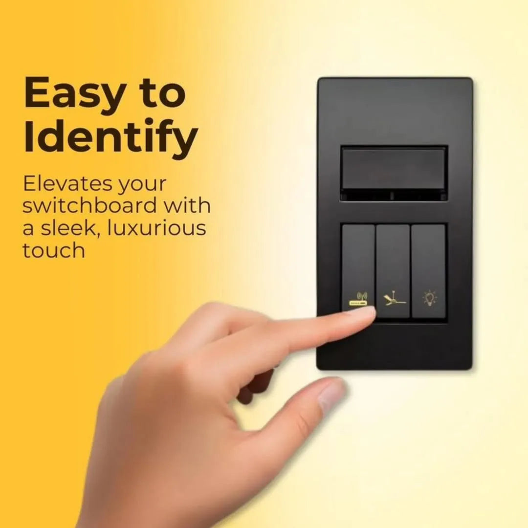 Gold Switch Board Stickers – Premium 3D Vinyl Decals