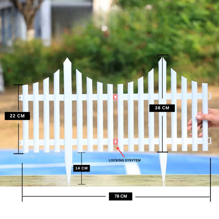 Decorative Garden Border Fence – PVC Picket Edging for Home & Outdoor Use
