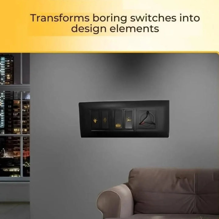 Gold Switch Board Stickers – Premium 3D Vinyl Decals