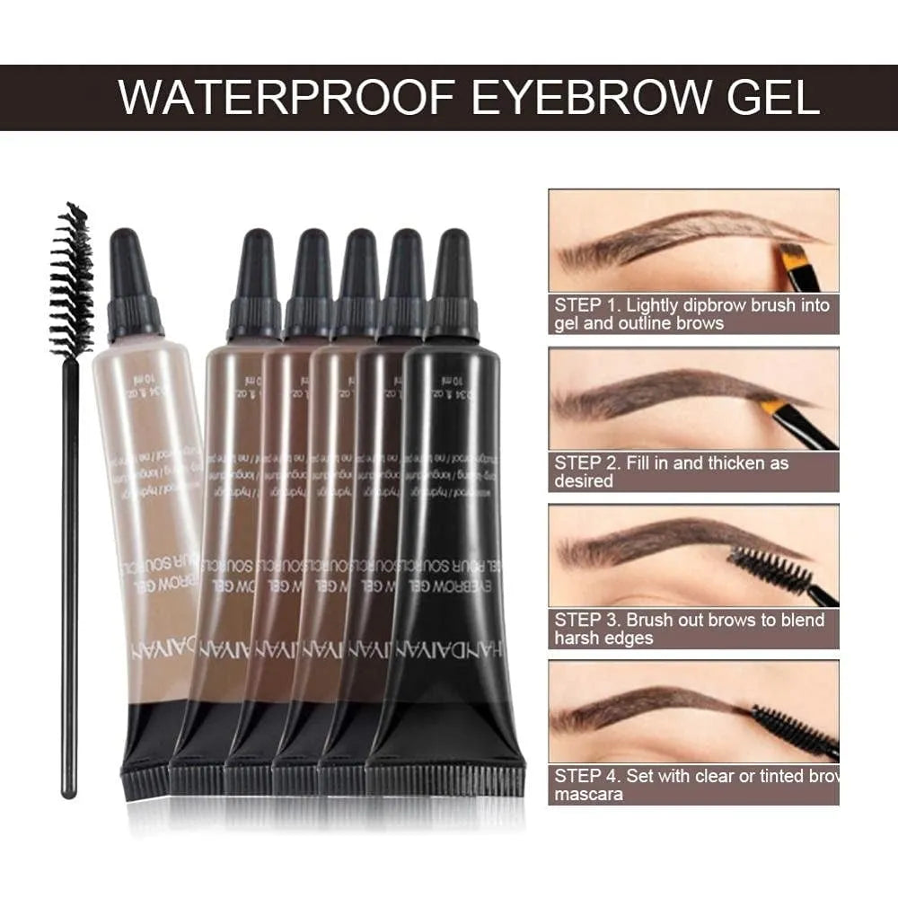 BrowInk™ Waterproof Liquid Eyebrow Gel Tint (Free Brush Included)