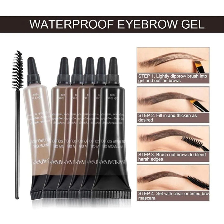 BrowInk™ Waterproof Liquid Eyebrow Gel Tint (Free Brush Included)