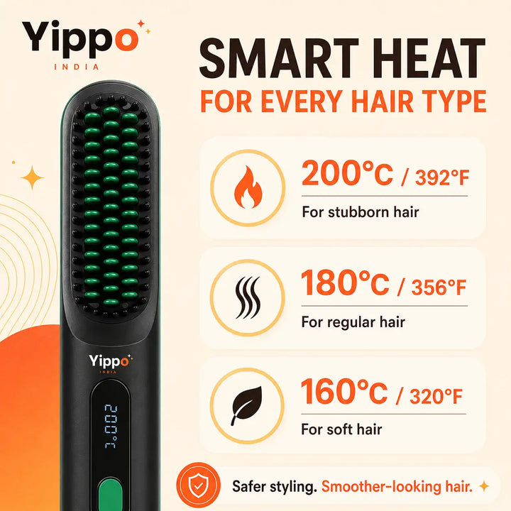 SleekGo™ Cordless Hair Straightener Brush – Portable & Rechargeable