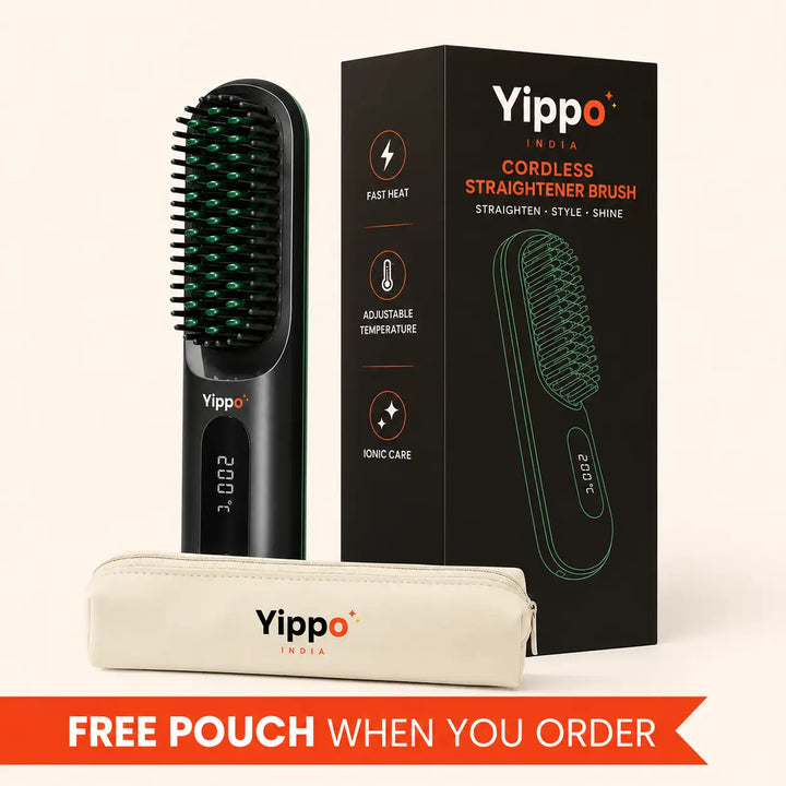 SleekGo™ Cordless Hair Straightener Brush – Portable & Rechargeable