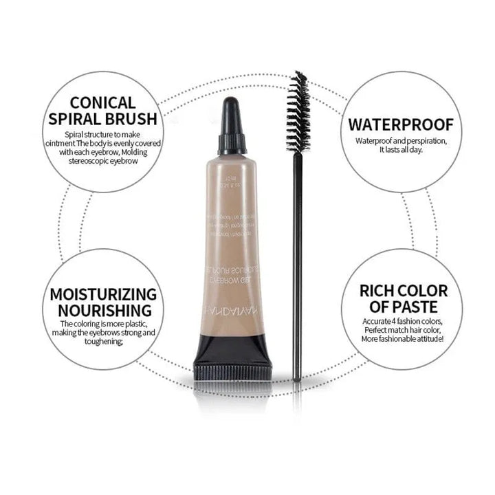 BrowInk™ Waterproof Liquid Eyebrow Gel Tint (Free Brush Included)