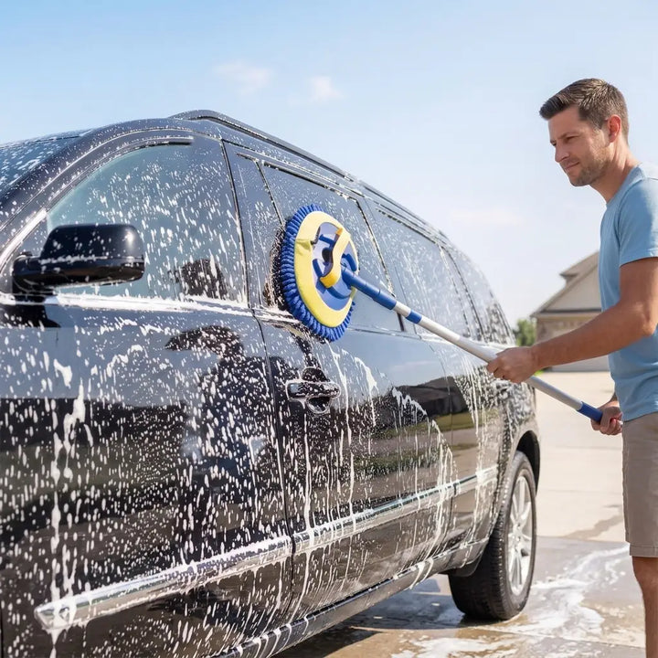 3-in-1 Telescopic Car Wash Mop – Scratch-Free Microfiber with Extendable Long Handle