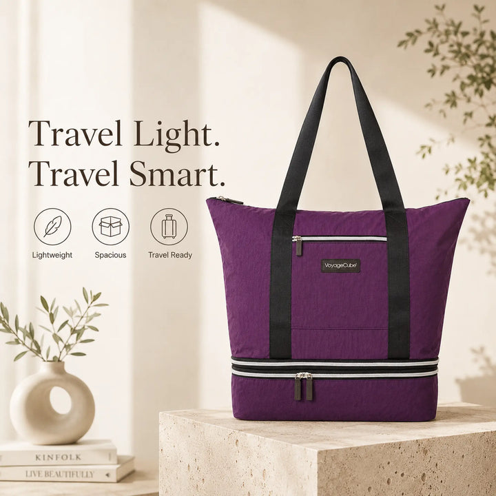 VoyageCube™ 2-in-1 Travel Tote with Detachable Packing Cube – Cabin-Friendly Weekender Bag