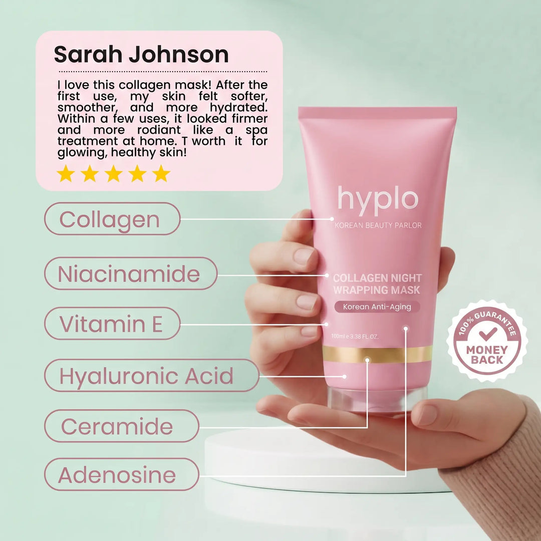 Overnight Glow Sleeping Mask – Peel-Off Collagen Face Wrap for Hydrated, Smoother-Looking Skin