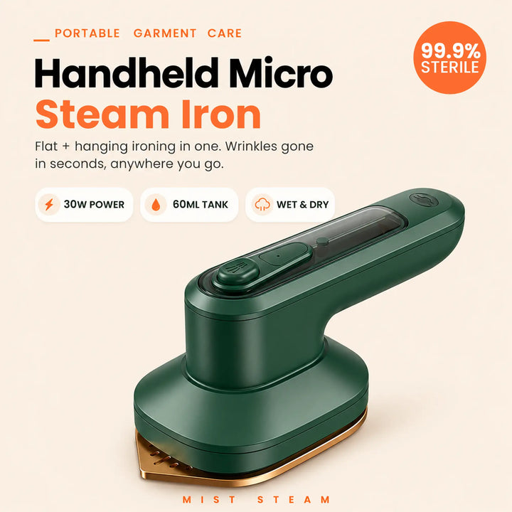 2-in-1 Handheld Steam Iron for Clothes